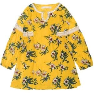 Girls yellow dress with embellished neckline NWOT